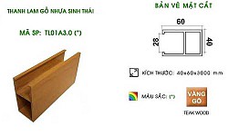 Thanh lam WPVC 40x60mm TL01A30