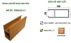 Thanh lam WPVC 40x100mm TL03A30